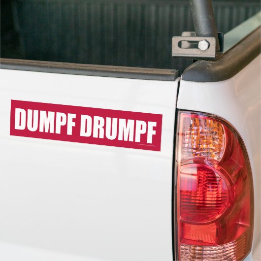 DUMPF DRUMPF (weiß auf Rot) Autoaufkleber (Auf Lkw)