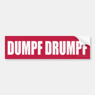 DUMPF DRUMPF (weiß auf Rot) Autoaufkleber