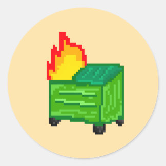 Dumping-fire pixel art 8bit lustige art runder aufkleber