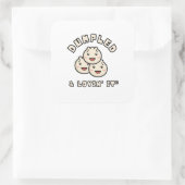 Dumpled & Lovin' It - Kawaii Dumpling Spaß Quadratischer Aufkleber (Tasche)