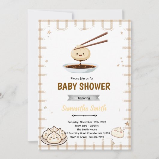 Dumpling-Baby-Party-Einladung Einladung (Vorderseite)