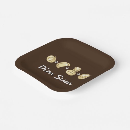 Dumpling + Dumpling + Dumpling Equals Dim Sum Pappteller (Gewinkelt)