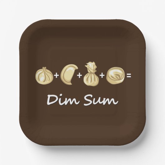 Dumpling + Dumpling + Dumpling Equals Dim Sum Pappteller (Vorderseite)