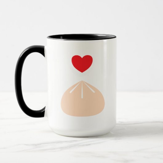 Dumpling Liebe Black 15oz. Tasse (Links)