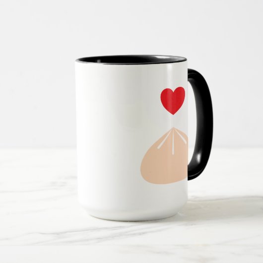 Dumpling Liebe Black 15oz. Tasse (VorderseiteRechts)
