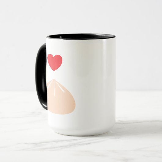 Dumpling Liebe Black 15oz. Tasse (Vorderseite Links)