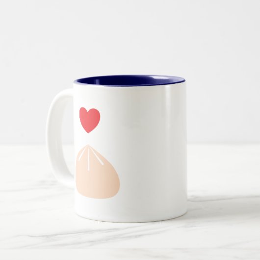 Dumpling Liebe Blue 11oz. Tasse (Vorderseite Links)