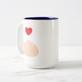 Dumpling Liebe Blue 15oz. Tasse (Vorderseite Links)