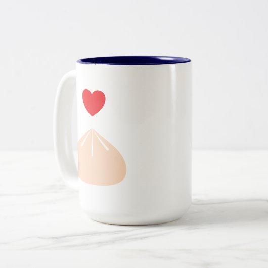 Dumpling Liebe Blue 15oz. Tasse (Vorderseite Links)