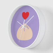 Dumpling Liebe Ube Wood Gerahmt Clock Uhr (Winkel)