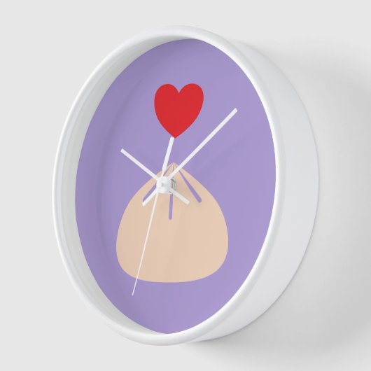 Dumpling Liebe Ube Wood Gerahmt Clock Uhr (Winkel)