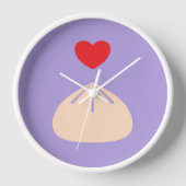 Dumpling Liebe Ube Wood Gerahmt Clock Uhr (Vorderseite)