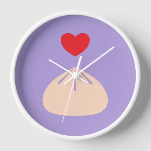 Dumpling Liebe Ube Wood Gerahmt Clock Uhr (Vorderseite)