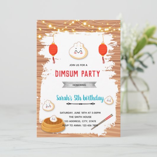 Dumpling-Party Einladung (Stehend Vorderseite)