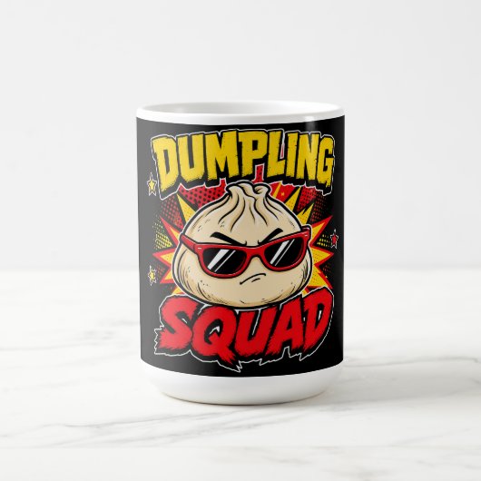Dumpling Squad Retro-Comic-Pop-Art-Foodie-Dim-Sum Kaffeetasse (Mittel)