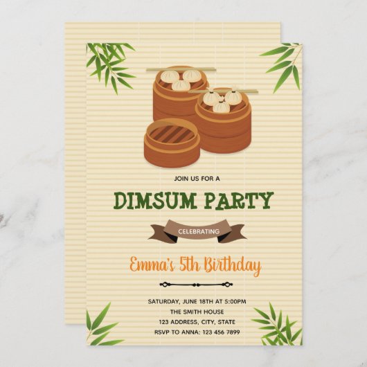 Dumpling-Summeneinladung Einladung (Vorne/Hinten)