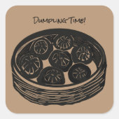 Dumpling Time Quadratischer Aufkleber (Vorderseite)