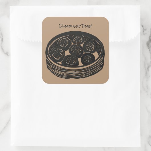 Dumpling Time Quadratischer Aufkleber (Tasche)