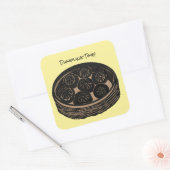 Dumpling Time Quadratischer Aufkleber (Umschlag)