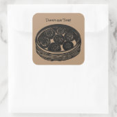 Dumpling-Zeit Quadratischer Aufkleber (Tasche)