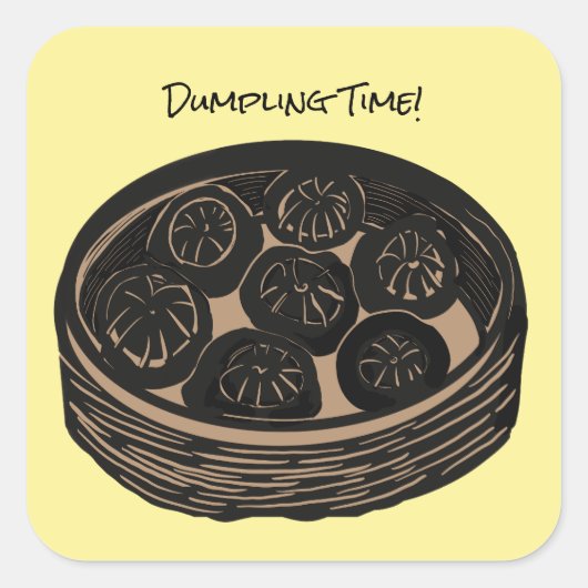 Dumpling-Zeit Quadratischer Aufkleber (Vorderseite)
