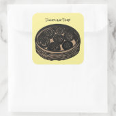 Dumpling-Zeit Quadratischer Aufkleber (Tasche)