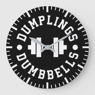 Dumplings und Dumbells - Kuscheln - Funny Novelty Große Wanduhr