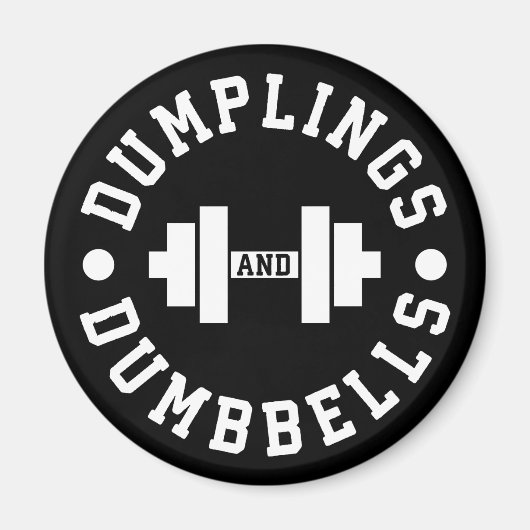 Dumplings und Dumbells - Kuscheln - Funny Novelty Magnet (Vorne)