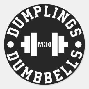 Dumplings und Dumbells - Kuscheln - Funny Novelty Runder Aufkleber