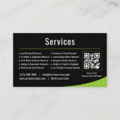 Dumpster and Hauling Professional QR Code Visitenkarte (Rückseite)