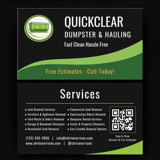 Dumpster and Hauling Professional QR Code Visitenkarte