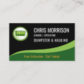 Dumpster and Hauling QR Code Business Card Visitenkarte (Vorderseite)