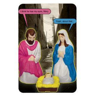 Dumpster Baby Jesus Christmas Magnet