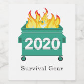 Dumpster Fire 2020 komisches Zitat personalisiert Weinetikett (Einzelnes Label)