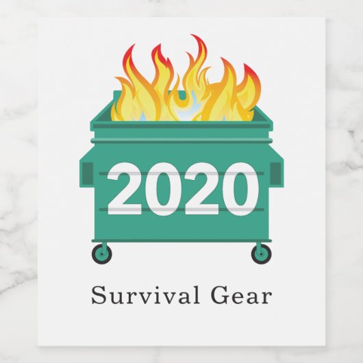 Dumpster Fire 2020 komisches Zitat personalisiert Weinetikett (Einzelnes Label)