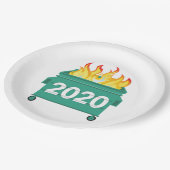 Dumpster Fire 2020 lustige neue Jahre Pappteller (Schrägansicht)