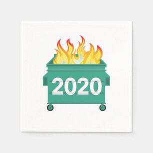 Dumpster Fire 2020 lustige Neujahr Serviette