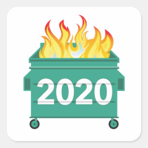 Dumpster Fire 2020 witzig Quadratischer Aufkleber