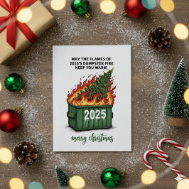 Dumpster Fire Christmas Card 2025 Funny Humor Feiertagskarte