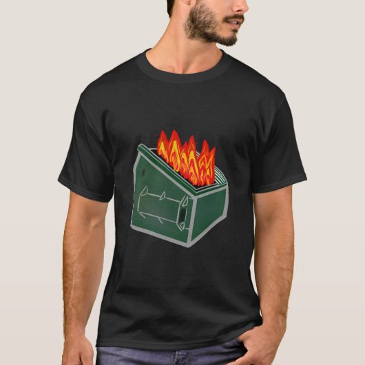 Dumpster Fire Garbage Trash Can T-Shirt (Vorderseite)