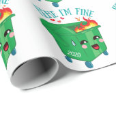 Dumpster Fire Hehe I'm Fine 2020 Ist zum Kotzen Geschenkpapier (Rolleneckpunkt)