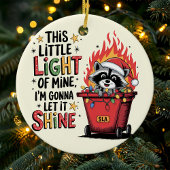 Dumpster Fire Raccoon Monogram Christmas Keramik Ornament
