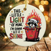 Dumpster Fire Raccoon Monogram Christmas Keramik Ornament