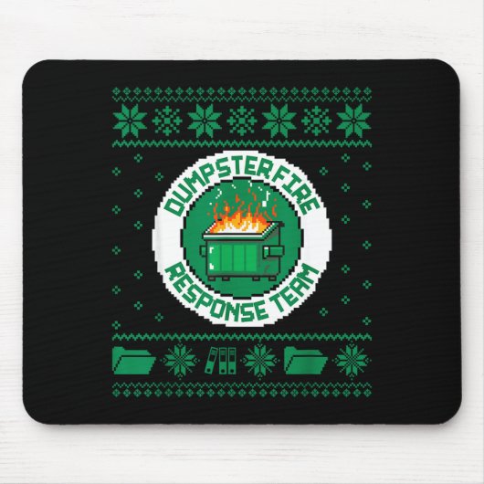 Dumpster Fire Resnse Team Chaos Ugly Sweater Cute Mousepad (Vorne)