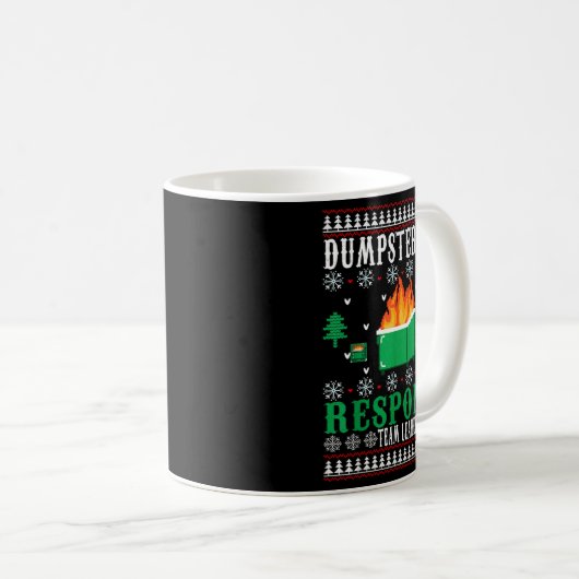 Dumpster Fire Resnse Team Leader Christmas Ugly Sw Kaffeetasse (VorderseiteRechts)