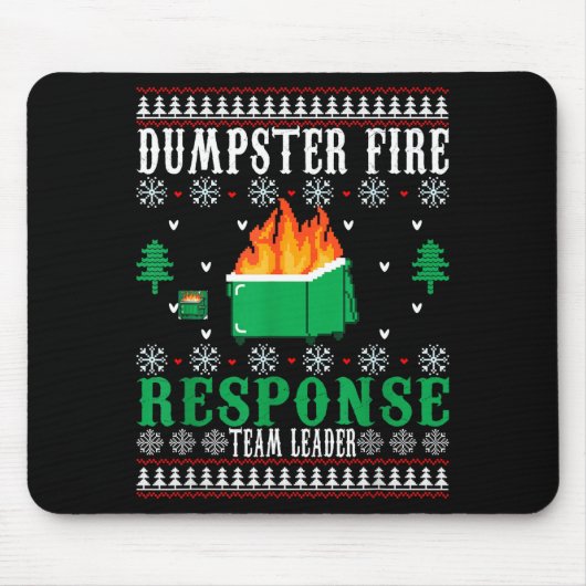Dumpster Fire Resnse Team Leader Christmas Ugly Sw Mousepad (Vorne)