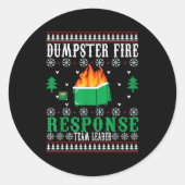 Dumpster Fire Resnse Team Leader Christmas Ugly Sw Runder Aufkleber (Vorderseite)