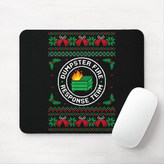 Dumpster Fire Resnse Team Ugly Christmas Sweater X Mousepad (Mit Mouse)