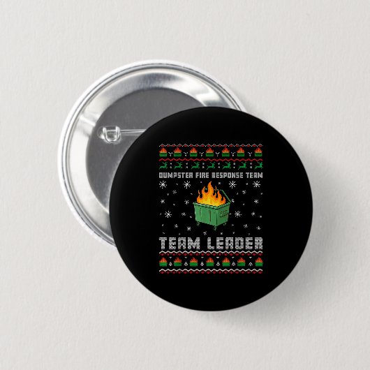 Dumpster Fire Resnse Team Ugly Christmas Sweaters  Button (Vorne & Hinten)