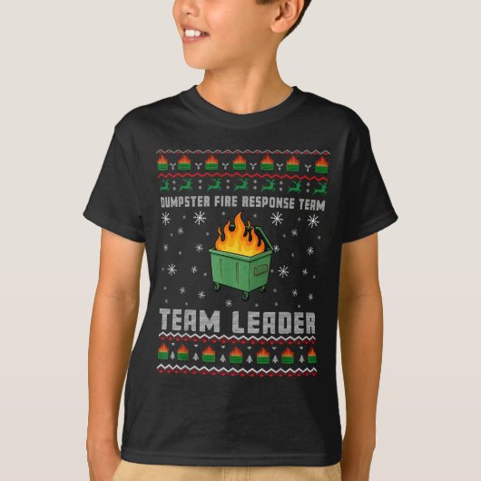 Dumpster Fire Resnse Team Ugly Christmas Sweaters T-Shirt (Vorderseite)